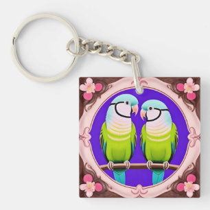 🦜 Tropisches Papageien-Duo-Art-Charm-Geschenk 🦜 Schlüsselanhänger