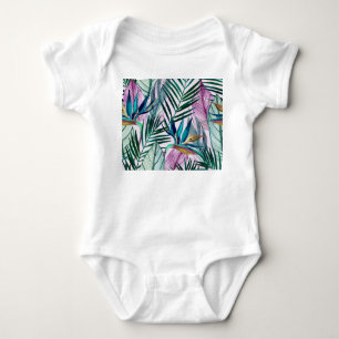 Tropisches Paradies, Aquarellmuster Baby Strampler