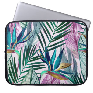 Tropisches Paradies, Aquarellmuster Laptopschutzhülle