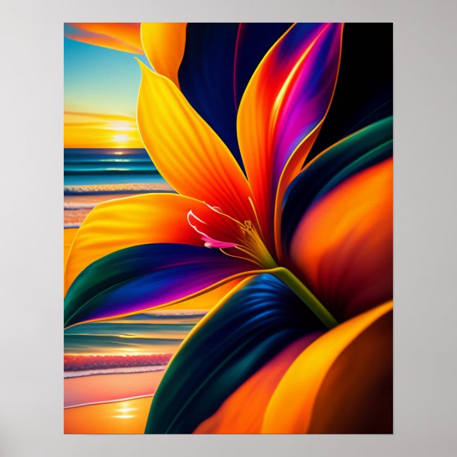 Tropisches Paradies Blume Art Print Poster (Vorne)