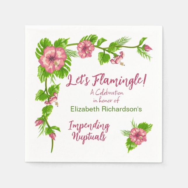 Tropisches Paradies Blumendesign Napkin Serviette (Vorderseite)