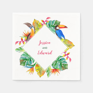 Tropisches Paradies blumenhawaiianische Hochzeit Serviette