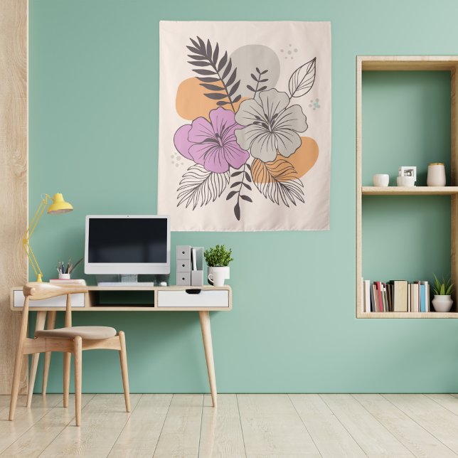 Tropisches Paradies Botanische Kunst, Boho Wandteppich (Von Creator hochgeladen)