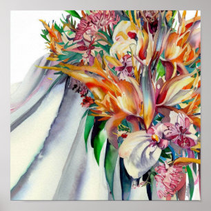 Tropisches Paradies, Bridal Cascading Bouquet (1), Poster