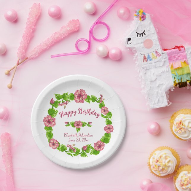 Tropisches Paradies-Design-Papierplatte Pappteller (Party)