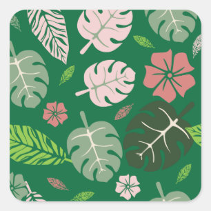 Tropisches Paradies für Blätter #homedecor #appa Quadratischer Aufkleber