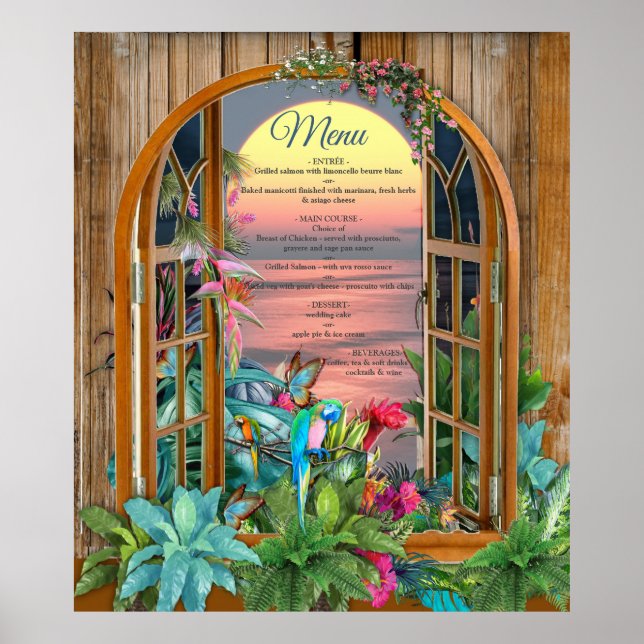 Tropisches Paradies für Flora und Fauna bei Sonnen Poster (Vorne)