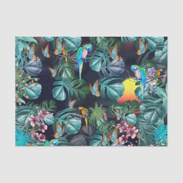 Tropisches Paradies für Flora und Fauna bei Sonnen Seidenpapier (Vorderseite)