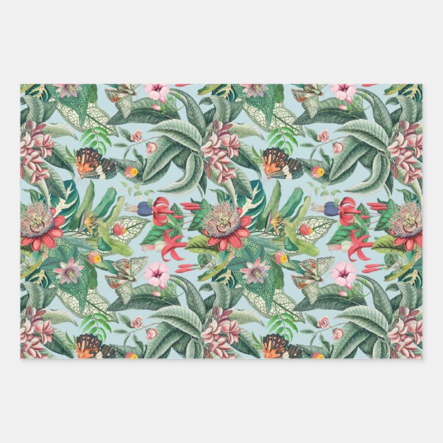 Tropisches Paradies Geschenkpapier Set (Vorderseite)