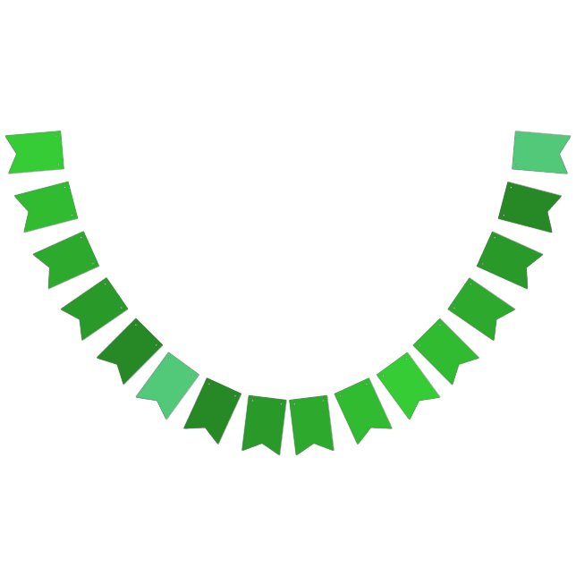 Tropisches Paradies Gradient Lime Green to Emerald Wimpelkette (Alle)
