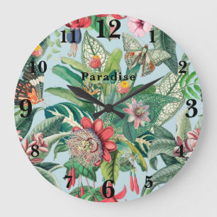 Tropisches Paradies Große Wanduhr