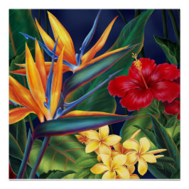 Tropisches Paradies Hawaiian Floral Posters Poster
