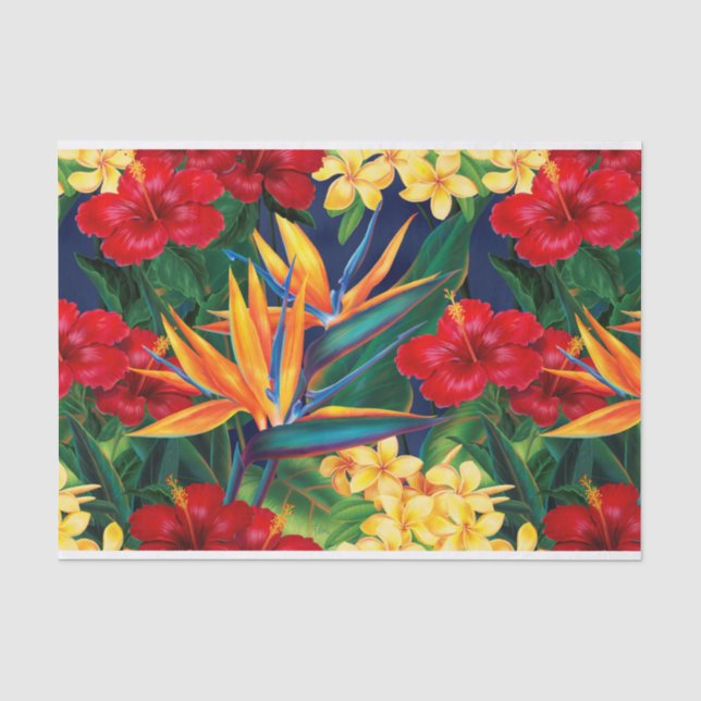 Tropisches Paradies Hawaiian Floral Seidenpapier (Vorderseite)