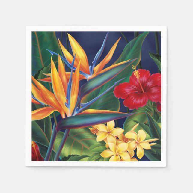 Tropisches Paradies Hawaiian Floral Serviette (Vorderseite)