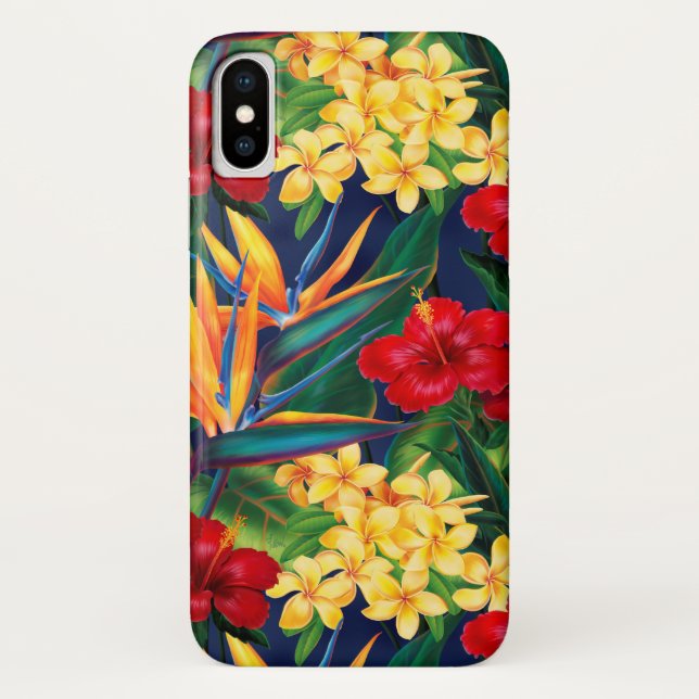 Tropisches Paradies Hawaiian Floral Vertikal Case-Mate iPhone Hülle (Rückseite)