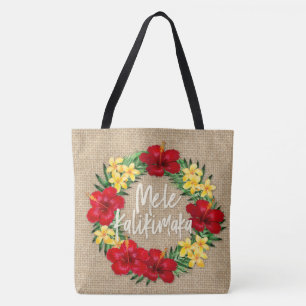 Tropisches Paradies Hawaiian Holiday Wreath Burlap Tasche