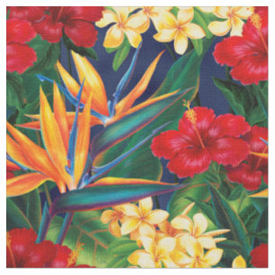 Tropisches Paradies Hawaiianische Flora (klein) Stoff