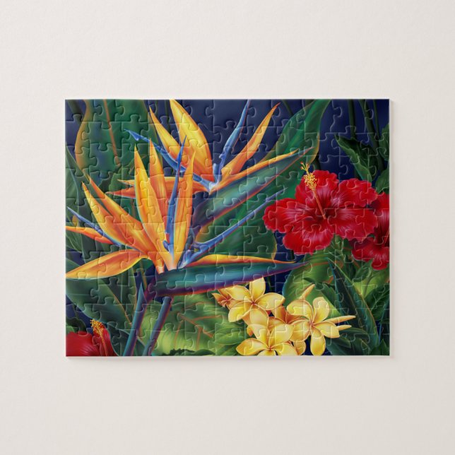 Tropisches Paradies Hawaiianisches Blumenpuzzle mi (Horizontal)