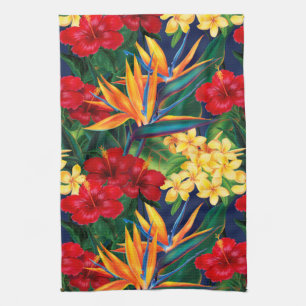 Tropisches Paradies-hawaiische Blumenvertikale Handtuch