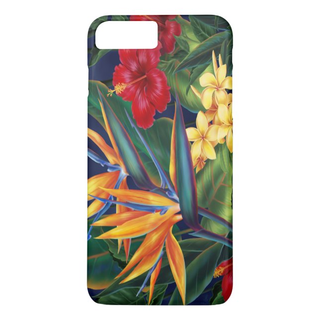 Tropisches Paradies-hawaiisches Blumen Case-Mate iPhone Hülle (Rückseite)