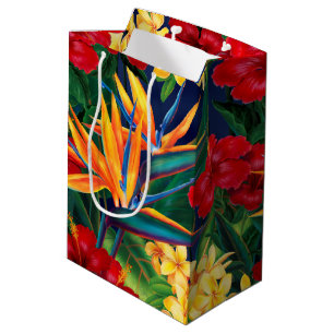 Tropisches Paradies-hawaiisches Blumen Mittlere Geschenktüte