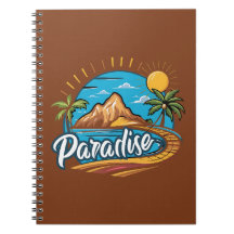 Tropisches Paradies-Insel-Logo-Kunst