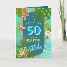 Tropisches Paradies Jährlich Aquamarine Geburtstag Dankeskarte