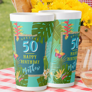 Tropisches Paradies Jährlicher Geburtstag Teal Milchtasse