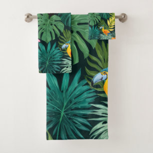 Tropisches Paradies-Jungle-Muster Badhandtuch Set