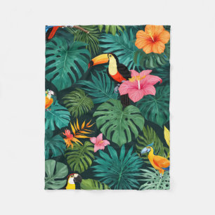 Tropisches Paradies-Jungle-Muster Fleecedecke
