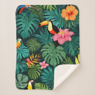 Tropisches Paradies-Jungle-Muster Sherpadecke