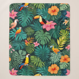 Tropisches Paradies-Jungle-Muster Sherpadecke
