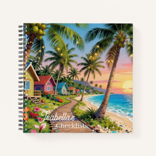 Tropisches Paradies Küsten Strandhaus Ozean Notizbuch