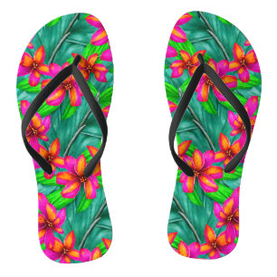 Tropisches Paradies, Muster Flip Flops