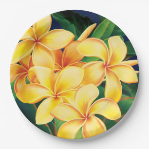 Tropisches Paradies Plumeria Hawaiian Pappteller