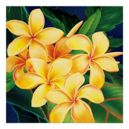Tropisches Paradies Plumeria Hawaiian Poster