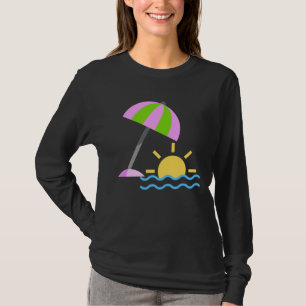 Tropisches Paradies Sonnenuntergangssymbol T-Shirt