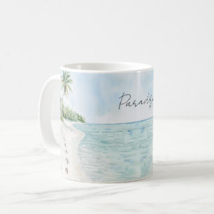 Tropisches Paradies Strand Palmen Kaffeetasse