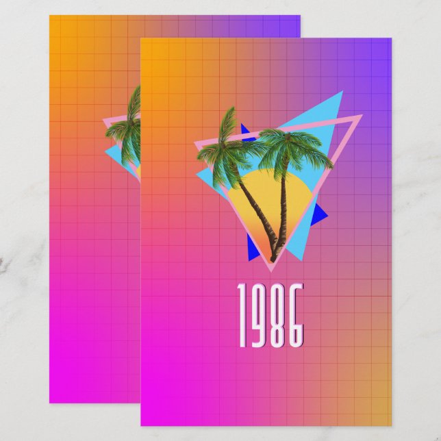 Tropisches Paradies von 1986 Briefpapier (Vorne/Hinten)