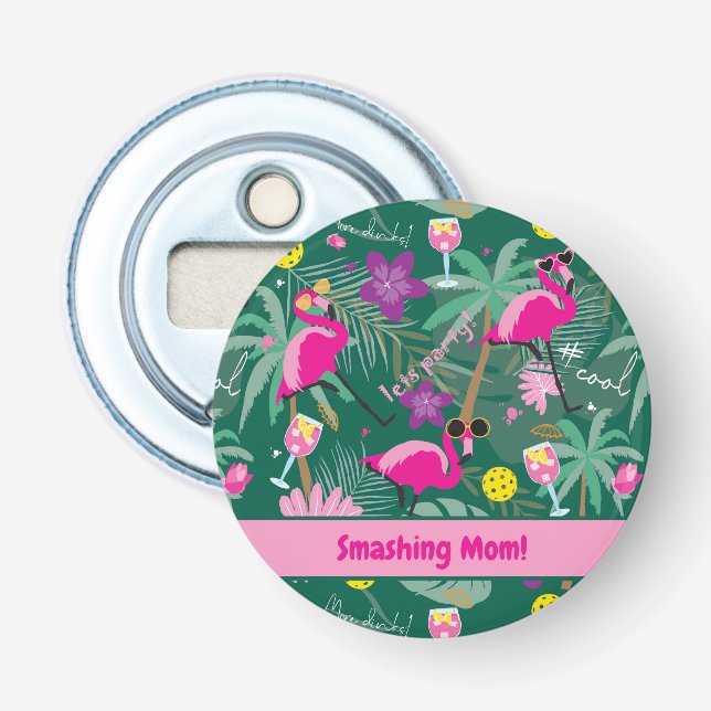 🤩 tropisches Party mit Pickleball, benutzerdefini Flaschenöffner (Vorderseite)