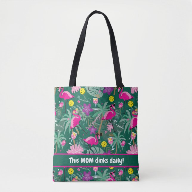 🤩 tropisches Party mit Pickleball, benutzerdefini Tasche (Vorderseite)