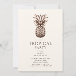 Tropisches Party mit Vintagen Ananas Einladung