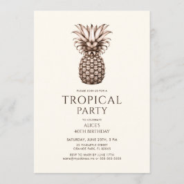 Tropisches Party mit Vintagen Ananas Einladung