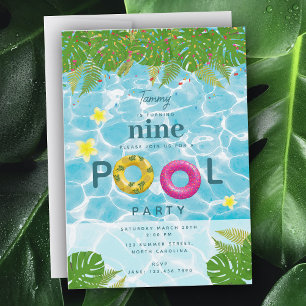 Tropisches Party Schwimmbad Geburtstag Einladung
