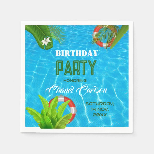 Tropisches Party | Sommergeburt Serviette (Vorderseite)