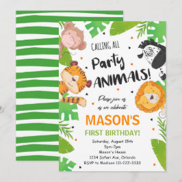 Tropisches Party Tiere Safari Dschungel Einladung