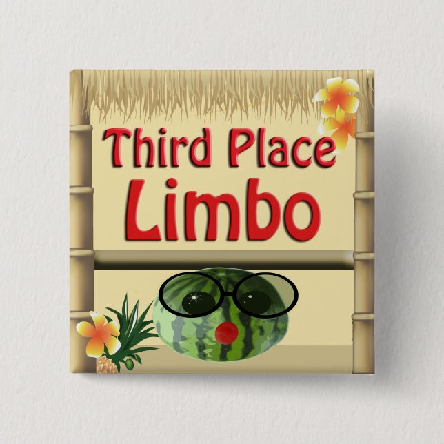 Tropisches Party Tiki Hut 3rd Place Limbo Button (Vorderseite)
