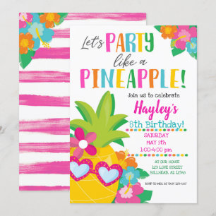Tropisches Party wie ein Ananas Luau Einladung