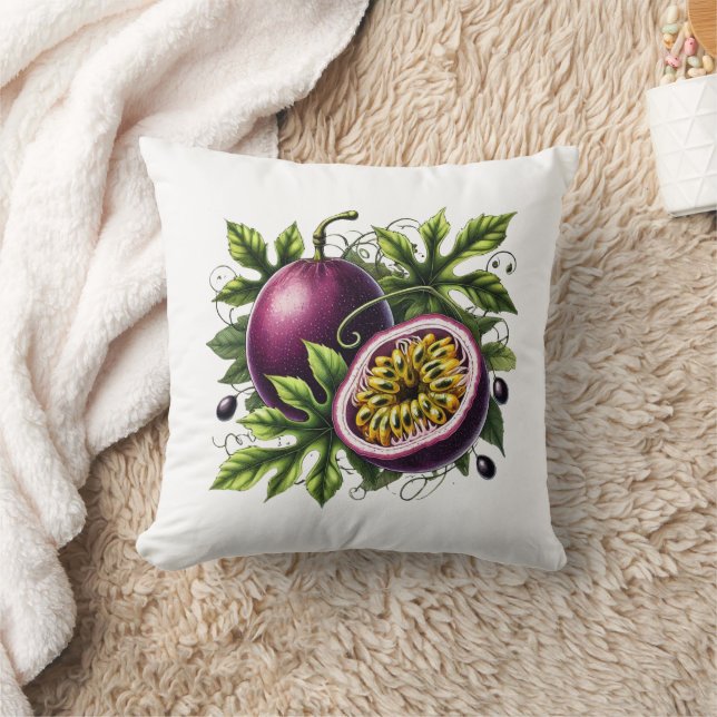 Tropisches Passionfrucht botanisches Obst Kissen (Decke)