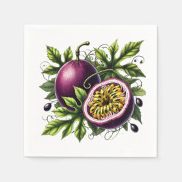 Tropisches Passionfrucht botanisches Obst Serviette